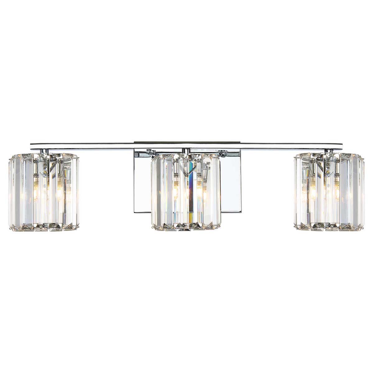 Devine 3 Light Polished Chrome And Crystal Bathroom Mirror Light