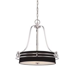 Quoizel Gotham modern 4 light designer pendant in imperial silver on white background