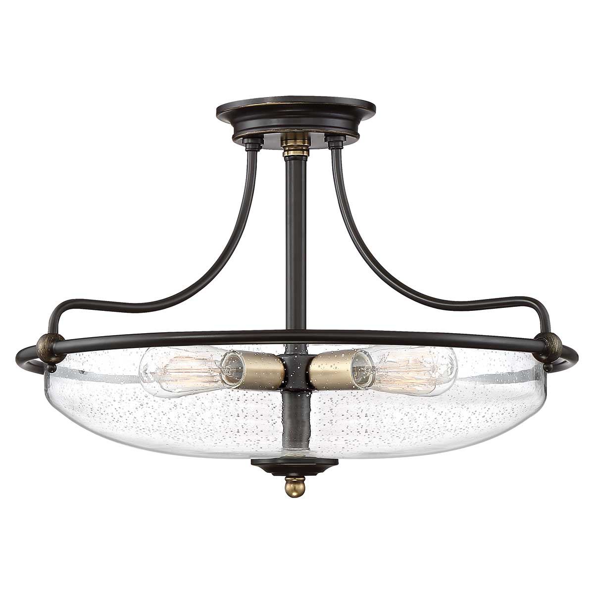 Griffin 4 Light Semi Flush Palladian Bronze Seeded Glass