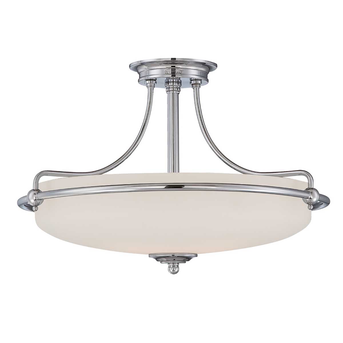 Quoizel Griffin Polished Chrome Art Deco Style 4 Light Semi Flush