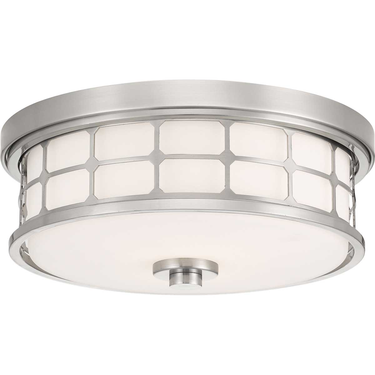 Guardian 2 Light Flush Bathroom Ceiling Light Brushed Nickel