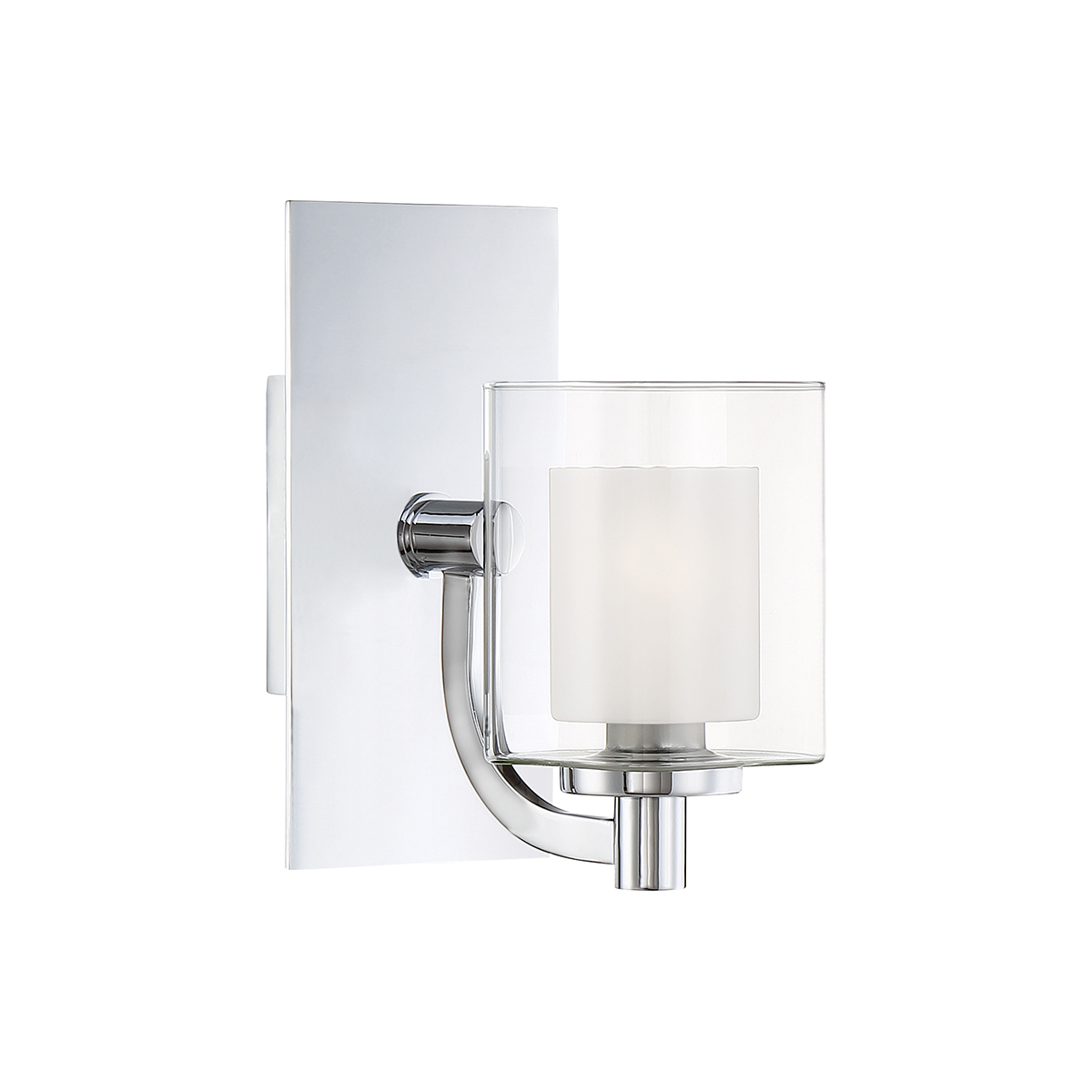 Kolt 1 Light Modern Polished Chrome Bathroom Wall Light