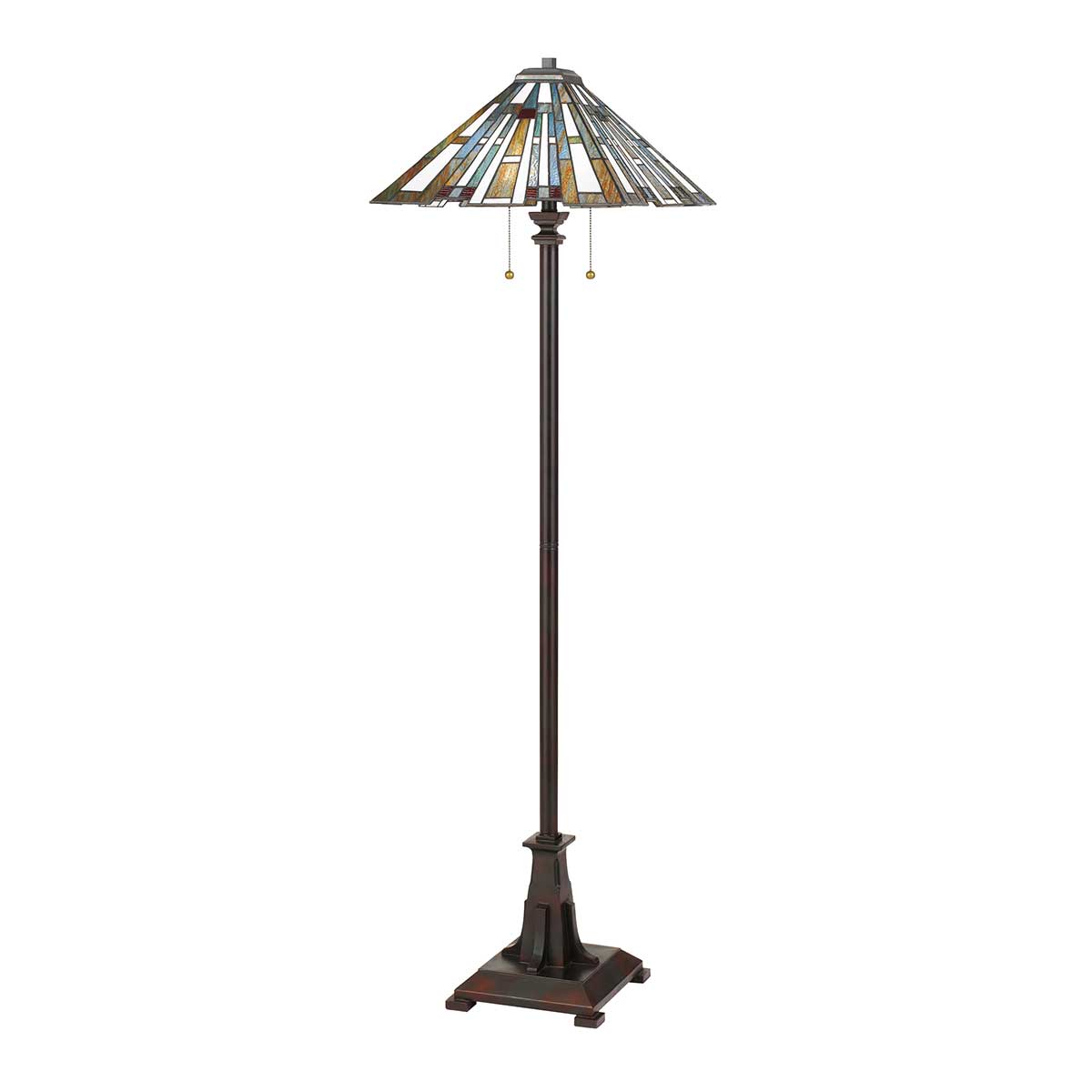 Maybeck 2 Light Art Deco Style Tiffany Floor Lamp