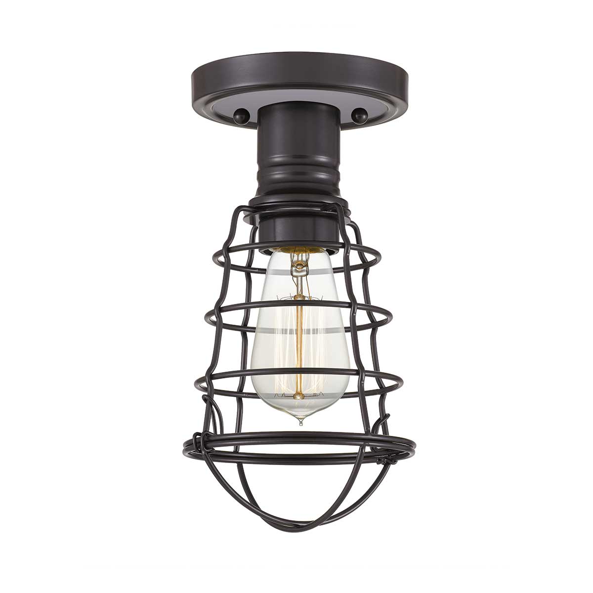 Mixon Single Flush Industrial Ceiling Light Palladian Bronze