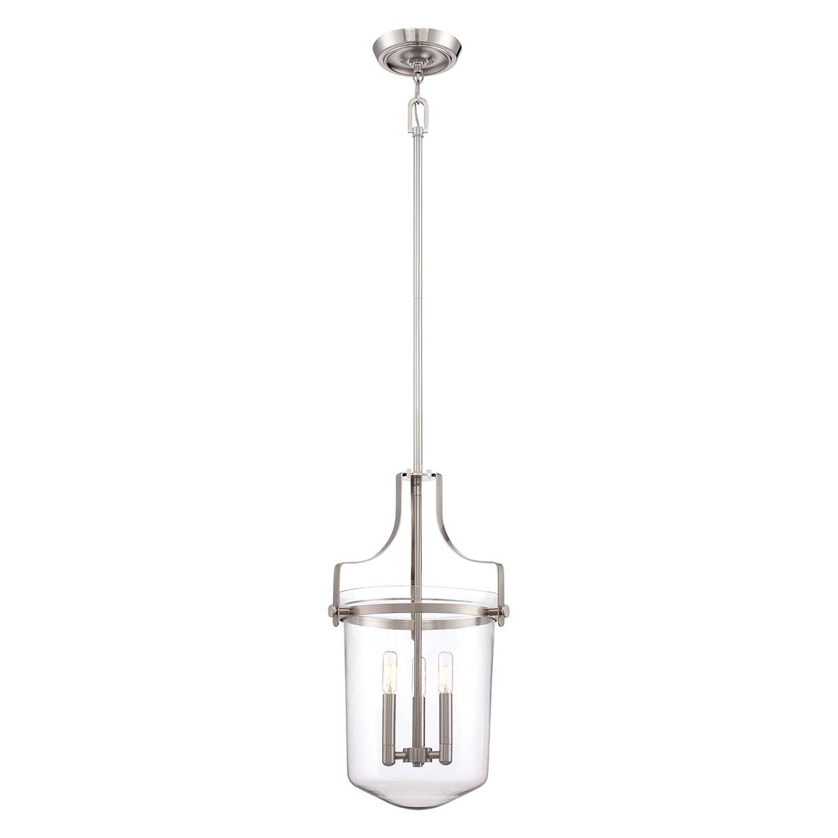 Penn Station 3 Light Brushed Nickel Ceiling Pendant Light