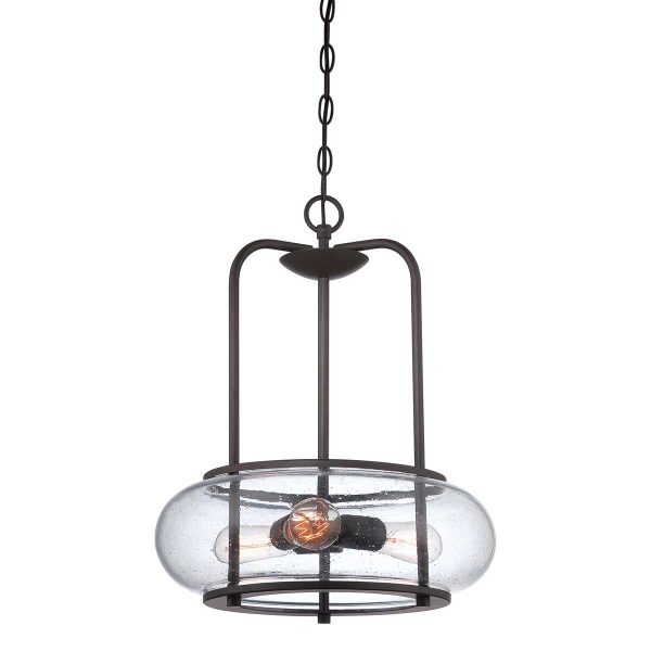 Quoizel Trilogy 3 light ceiling pendant in old bronze on white background