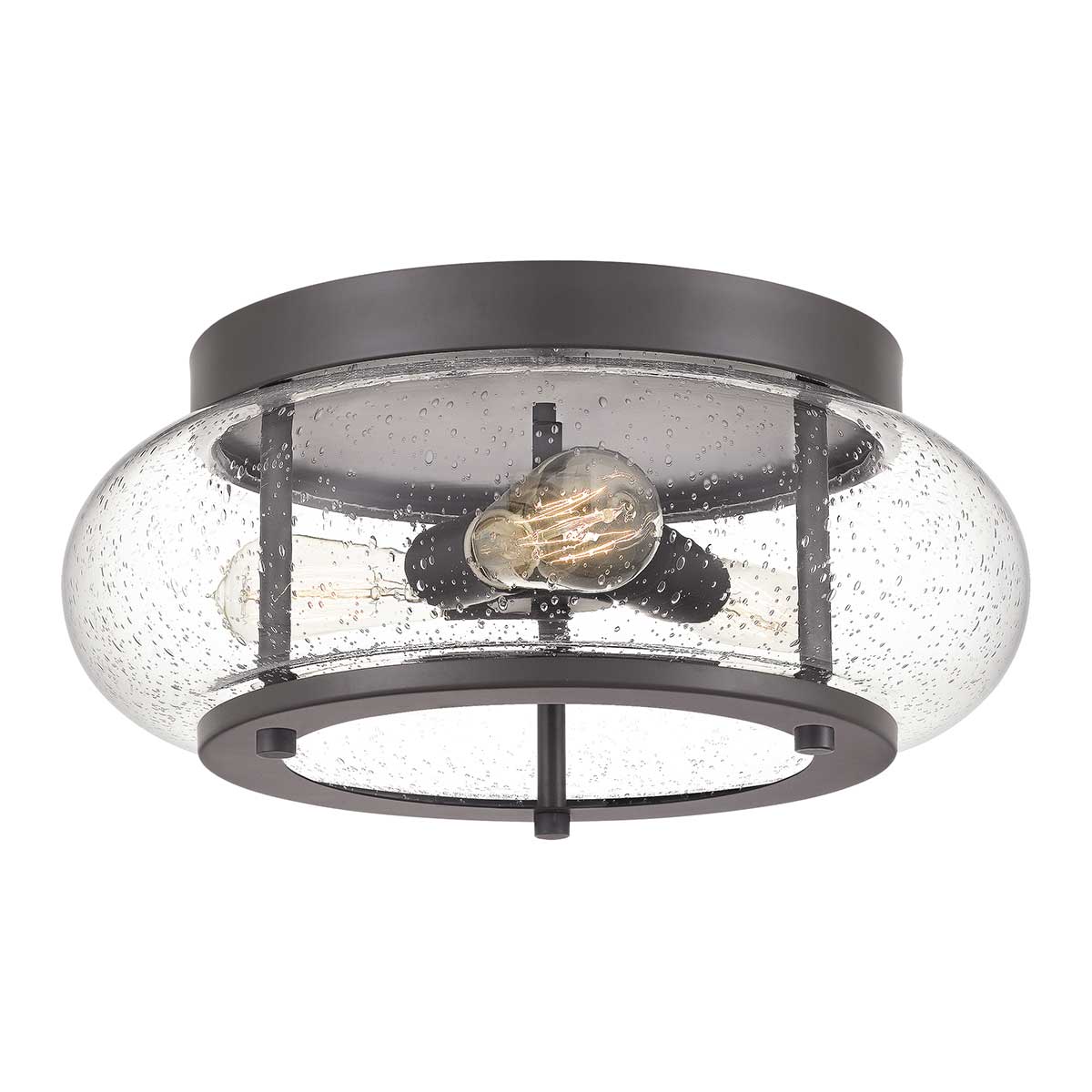 Trilogy 3 Light Semi Flush Ceiling Light In Old Bronze