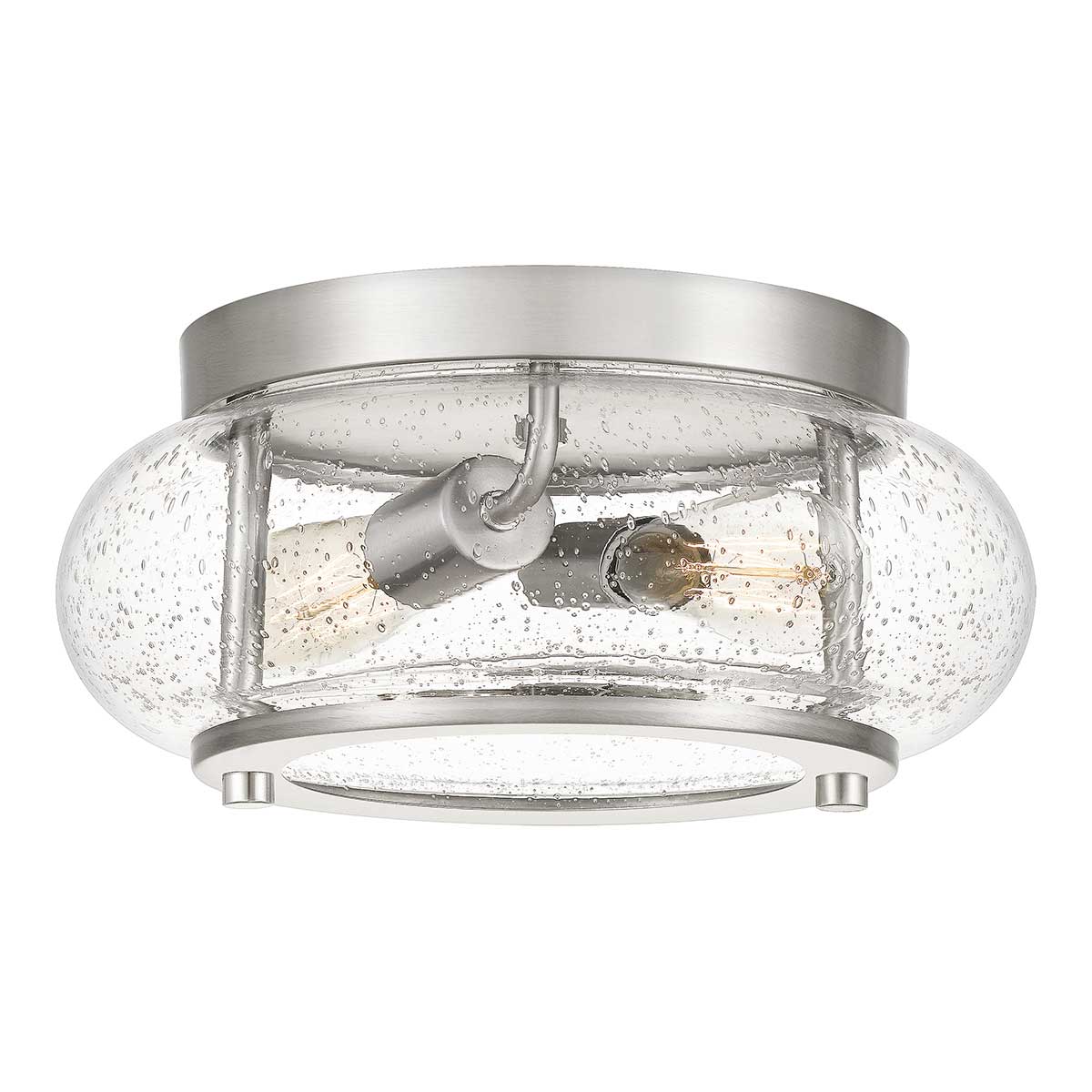 Trilogy 2 Light Flush Mount Ceiling Light In Brushed Nickel