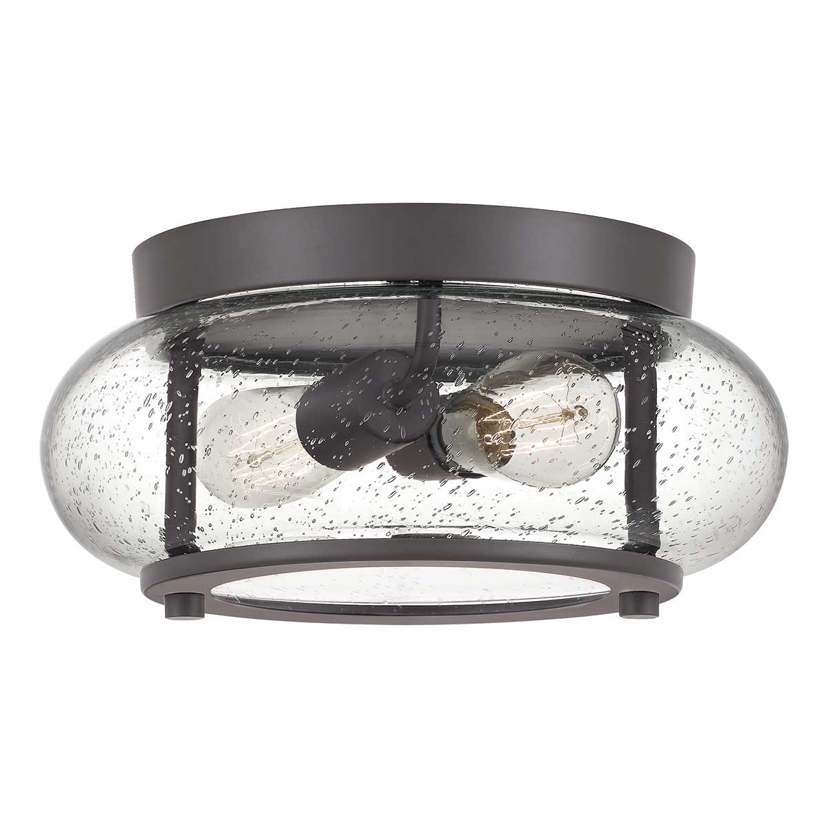 Trilogy 2 Light Flush Mount Ceiling Light Old Bronze Finish