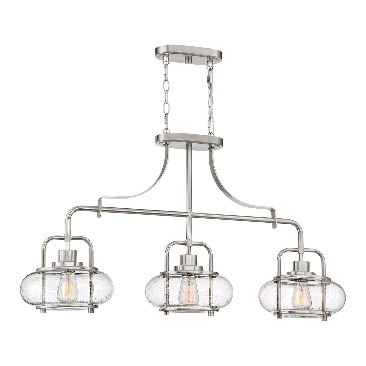 Quoizel Trilogy 3 Light Island Pendant In Brushed Nickel