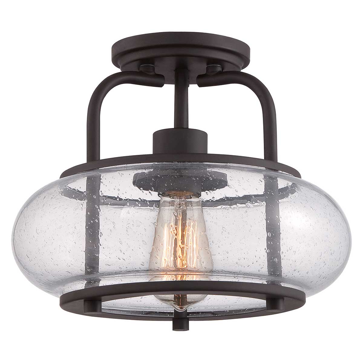 Quoizel Trilogy 1 Lamp Small Semi Flush Light In Old Bronze