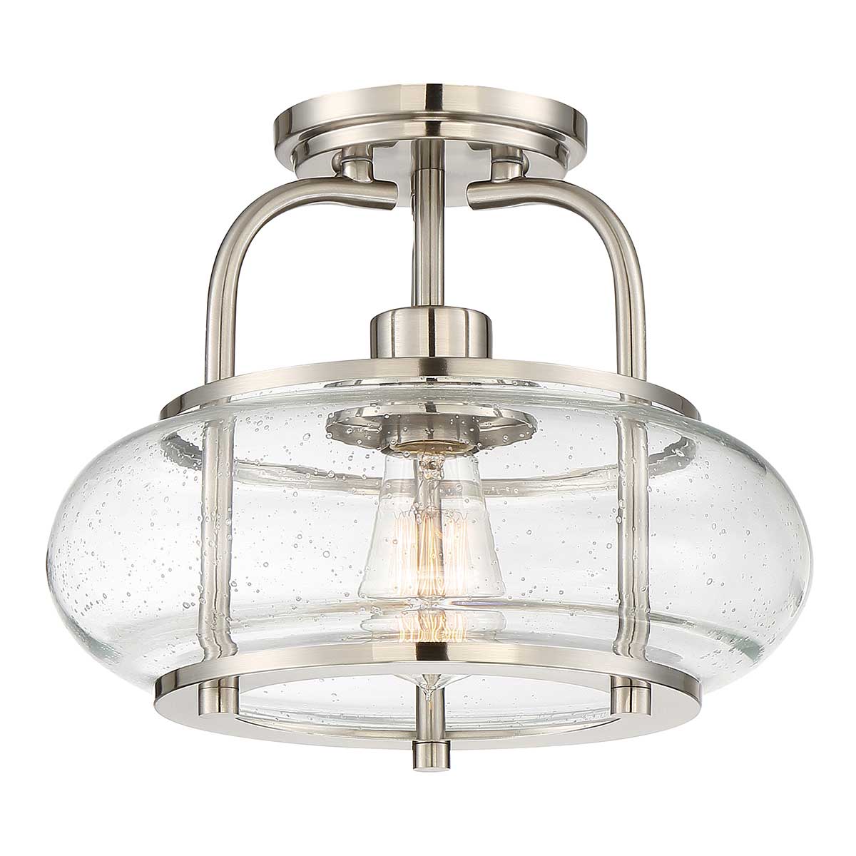 Trilogy 1 Lamp Small Semi Flush Light In Brushed Nickel