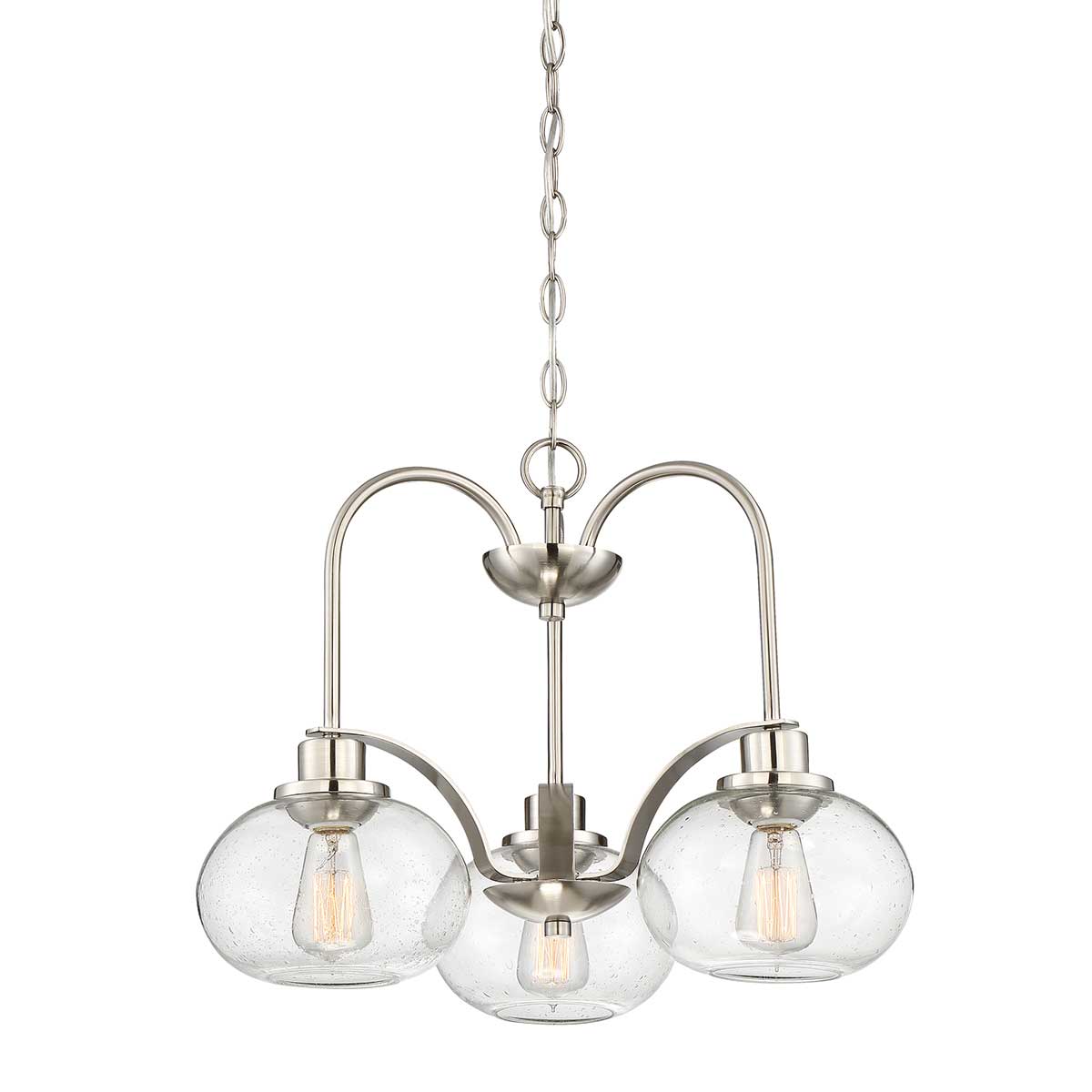 Quoizel Trilogy 3 Light Chandelier Pendant In Brushed Nickel