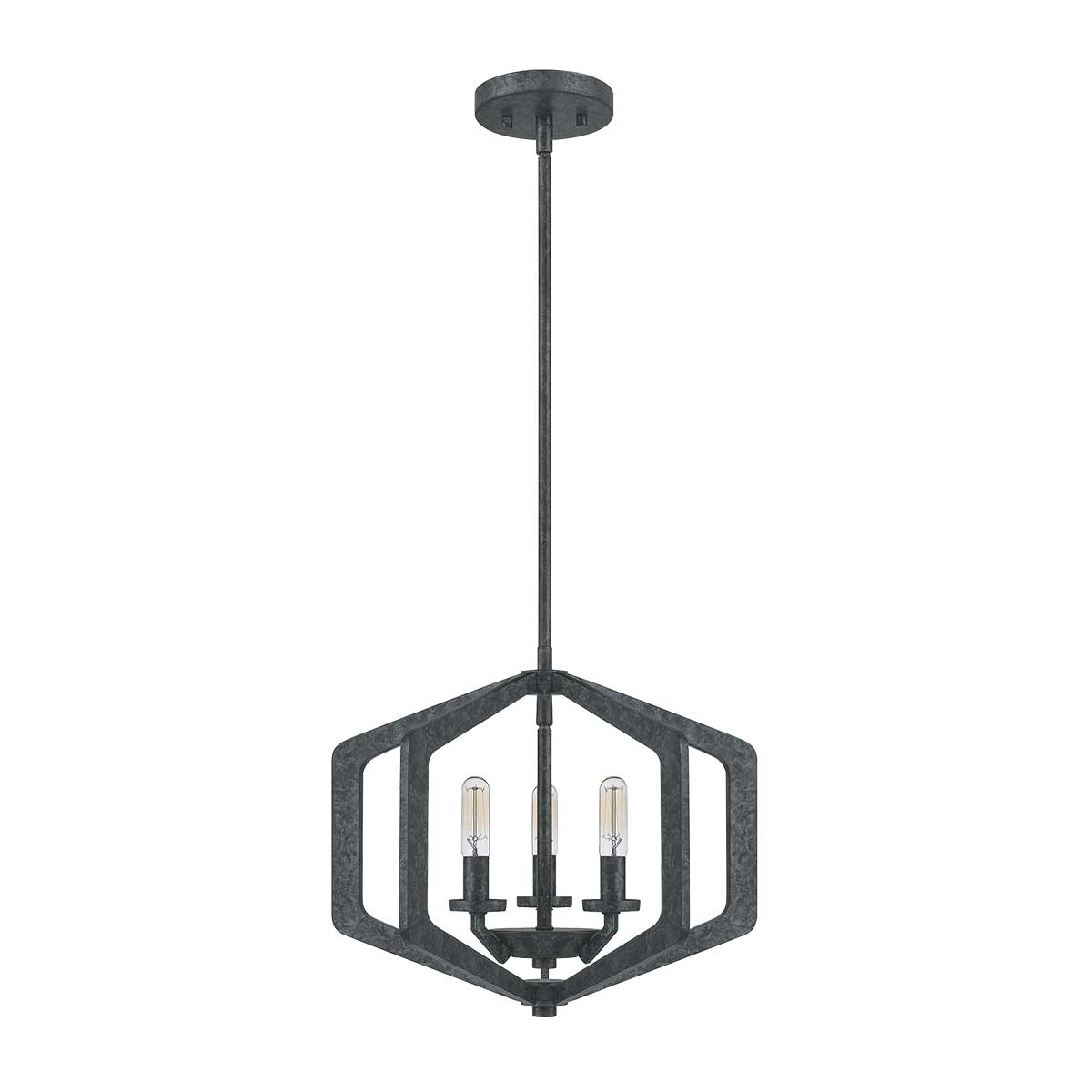 Quoizel Vanguard 3 Light Ceiling Pendant In Old Black Finish