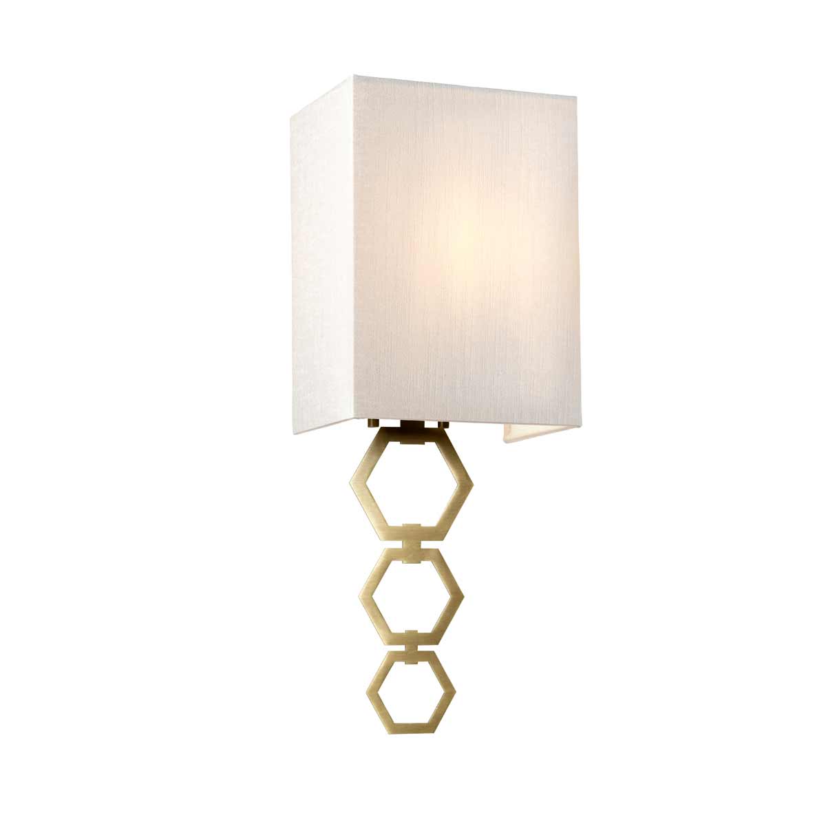 Ria Small 1 Light Aged Brass Wall Light With Ivory Shade