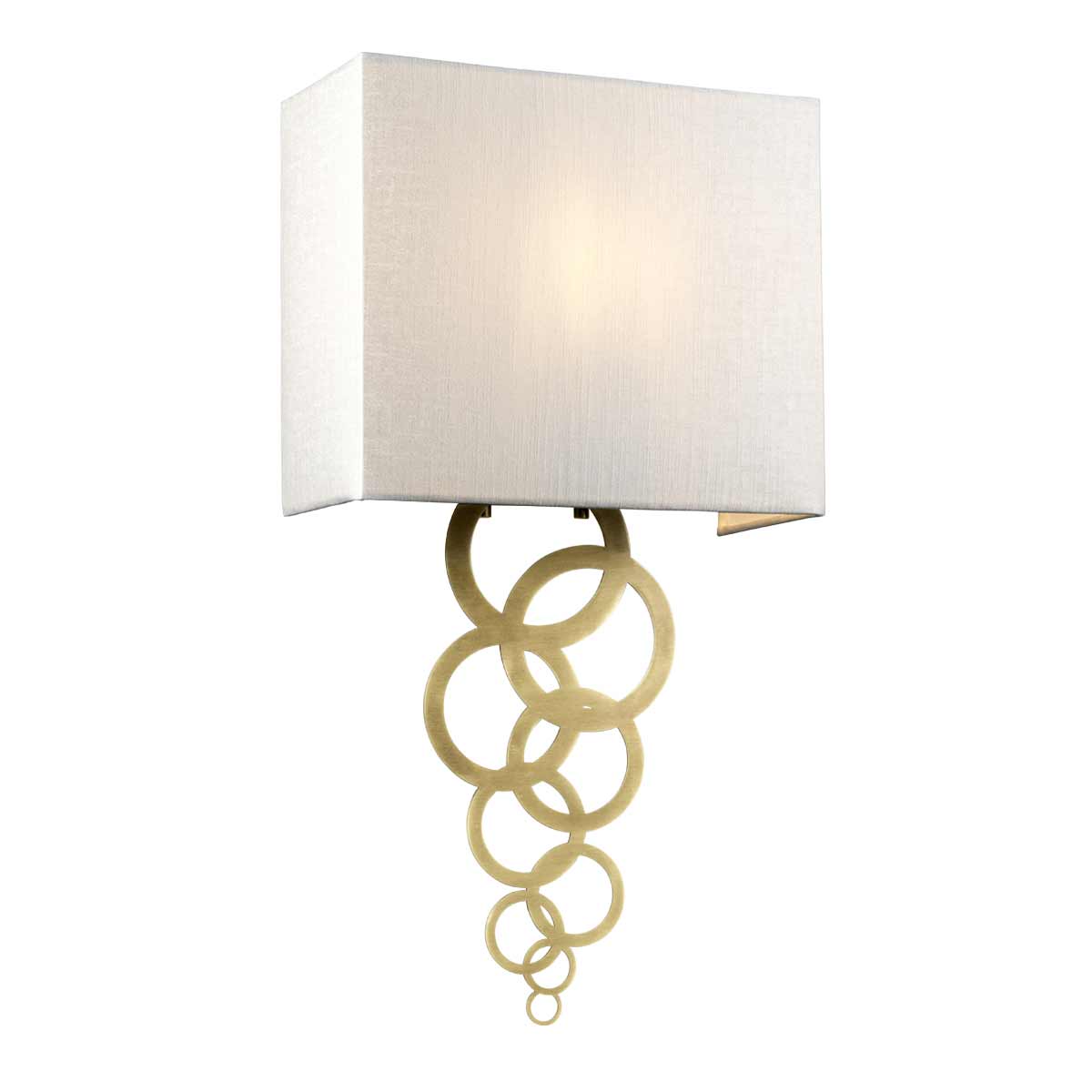 Rosa 1 Light Medium Aged Brass Wall Light With Ivory Shade