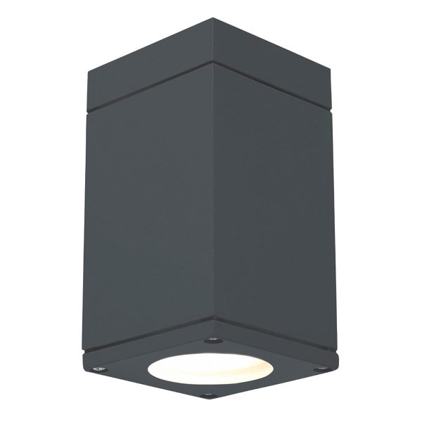 Sandvik 1 light modern outdoor porch ceiling light in graphite on white background