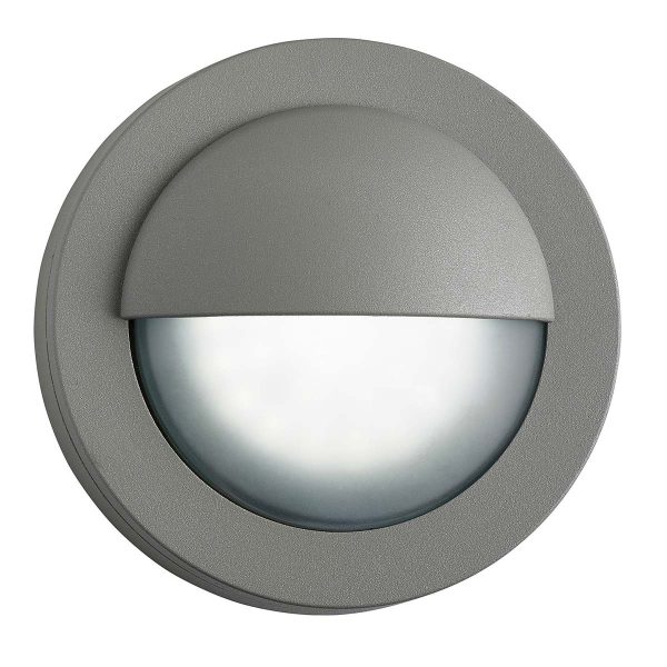 Bangor small 3w LED outdoor wall path light in grey on white background