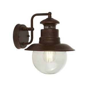 Searchlight traditional 1 light outdoor wall Station lantern in rustic brown
