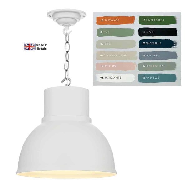 Shoreditch small 1 light ceiling pendant in arctic white