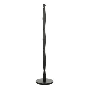 Sierra 1 light modern floor lamp base only in solid black wood on white background