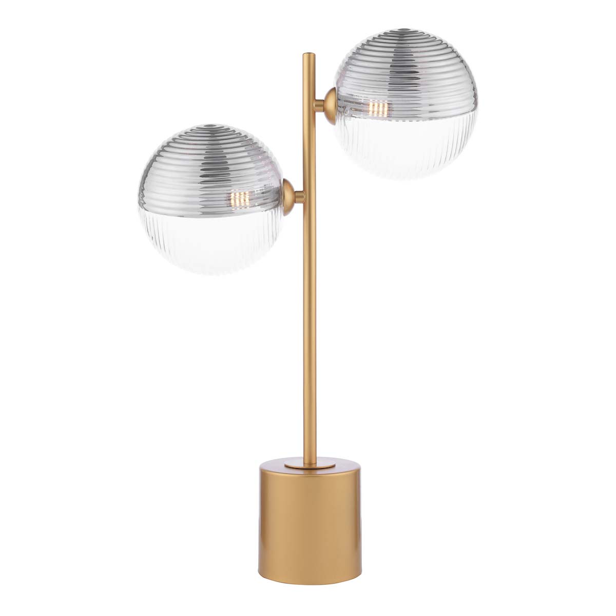 Spiral 2 Light Table Lamp Matt Gold Clear / Smoked Glass