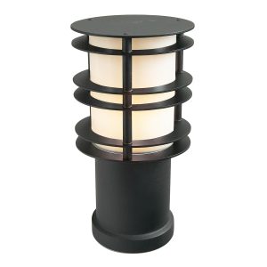 Norlys Stockholm small bollard light in black galvanised steel on white background