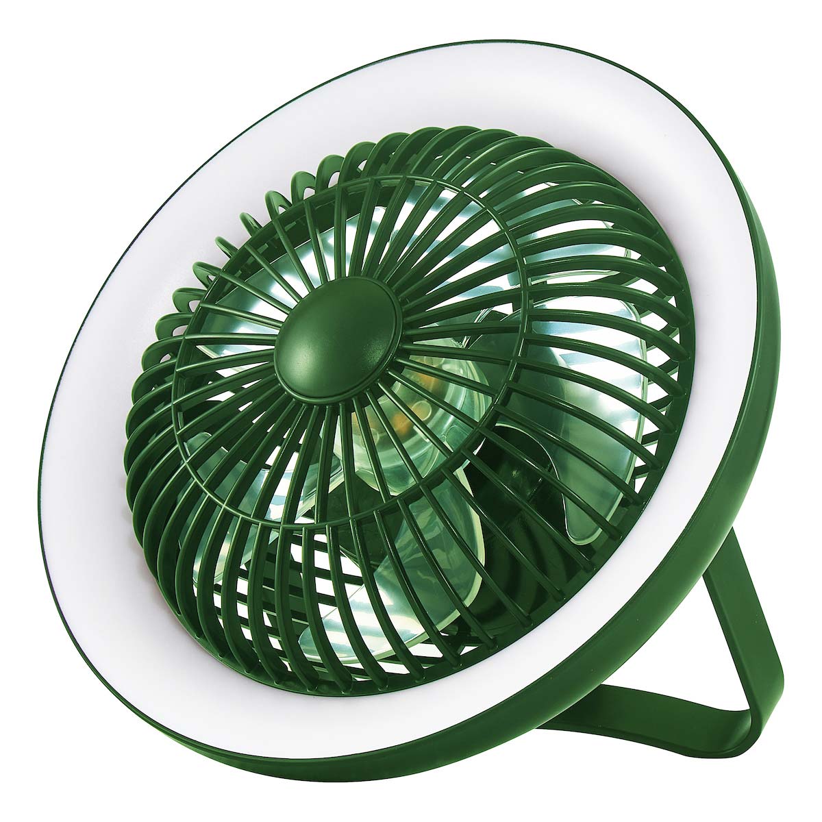 Turbo Rechargeable Desk Fan With Dimming LED Light Green