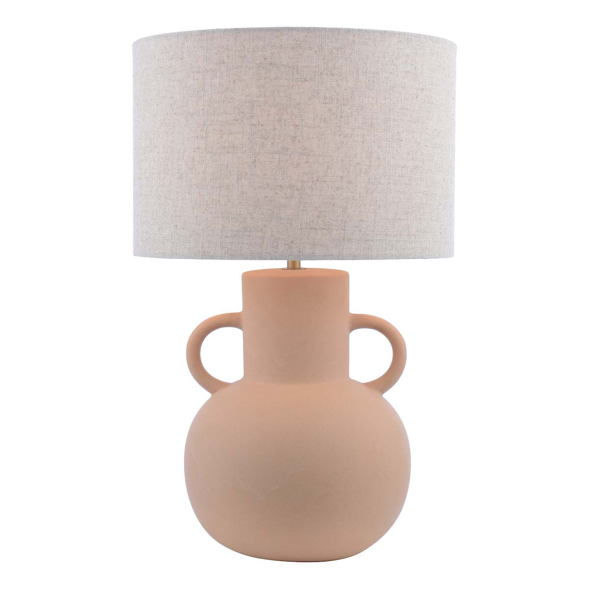 Dar Urn Terracotta Table Lamp Natural Linen Shade