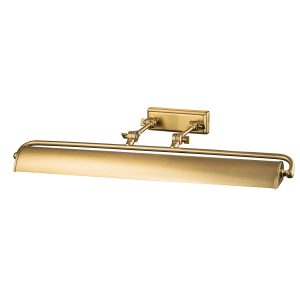 Winchfield 4 light large picture light in aged brass finish on white background