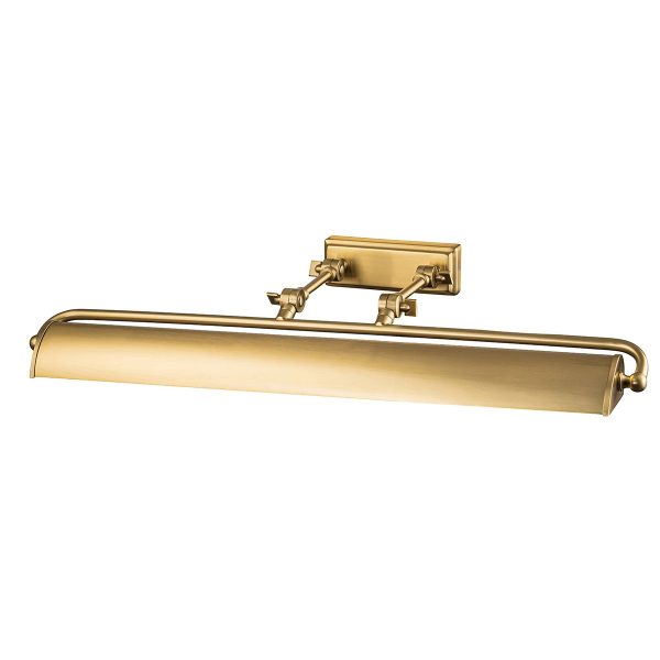 Winchfield 4 light large picture light in aged brass finish on white background